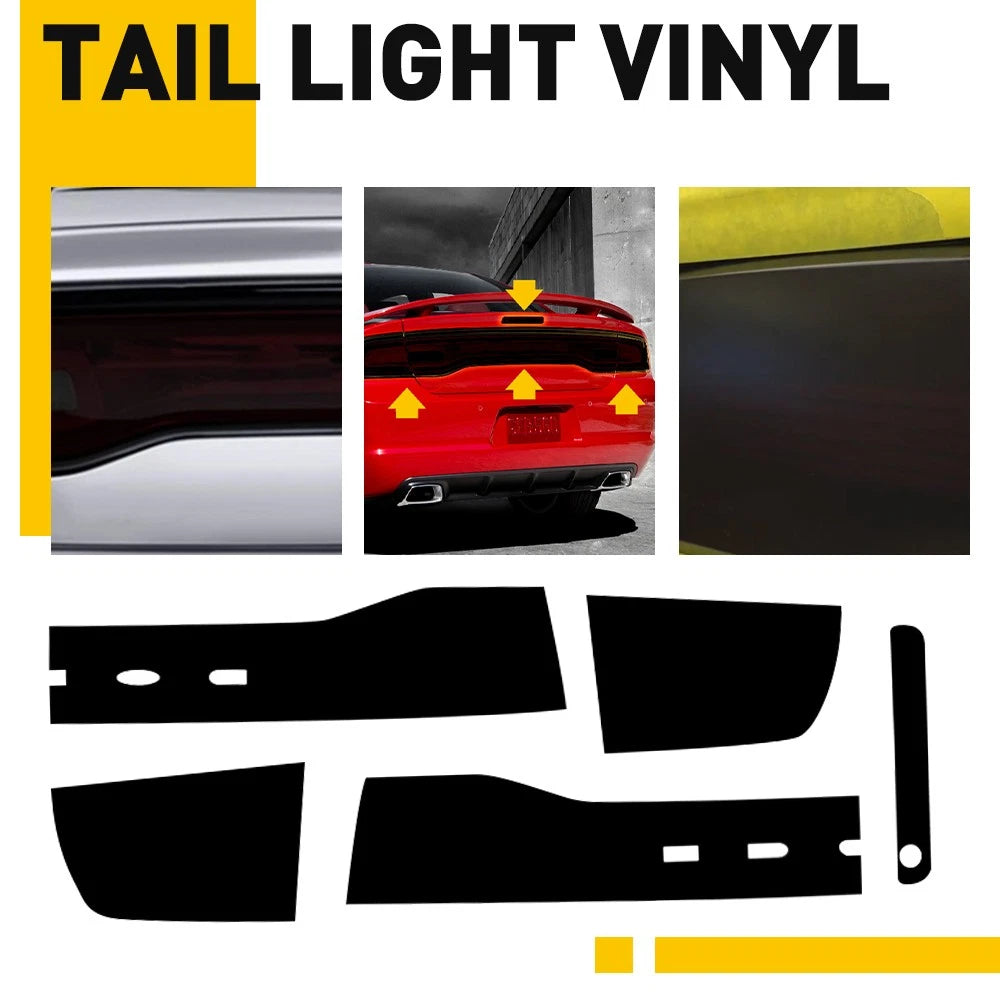 5 Pcs Blackout Tail Light Kit for Dodge Charger (2011–2014) Smoked Vinyl