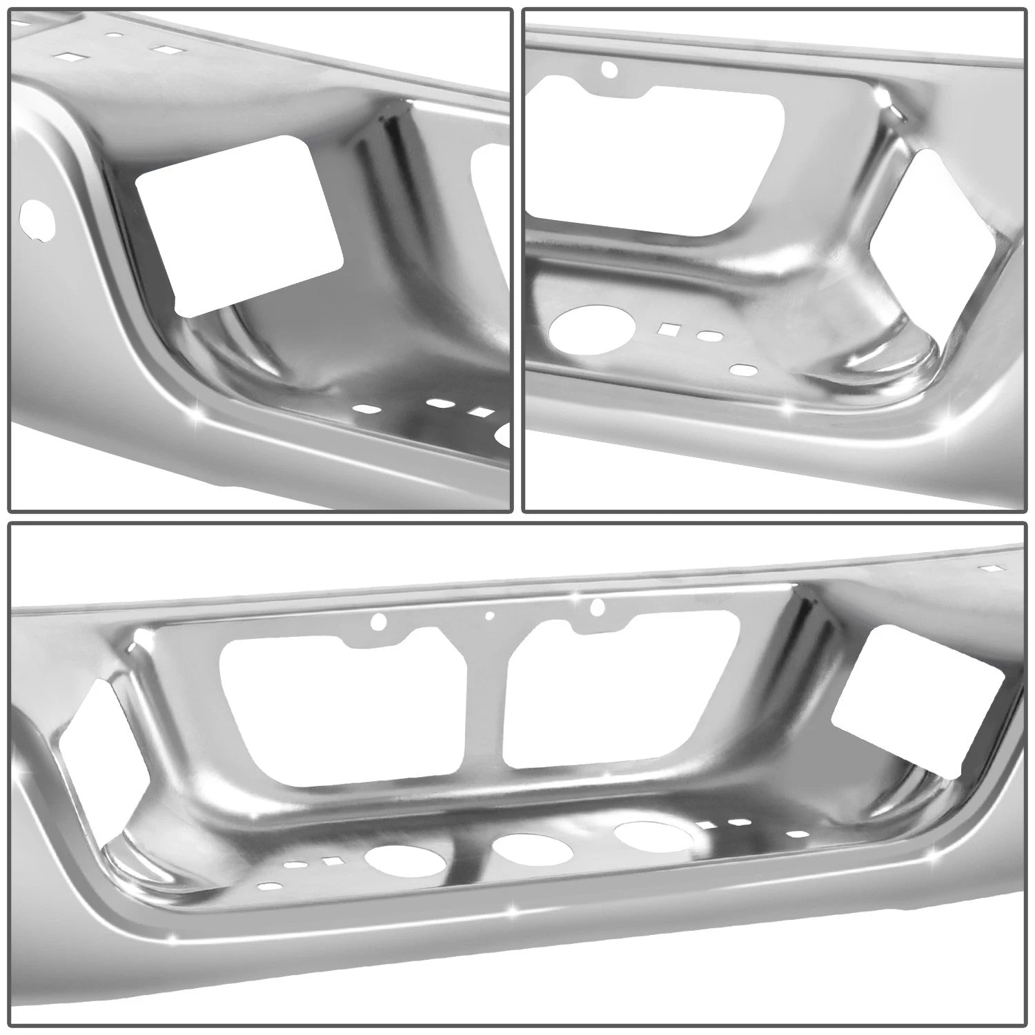 Set of 2 OE Style Chrome Rear Bumper Face Bars for Toyota Tundra (2007–2013)