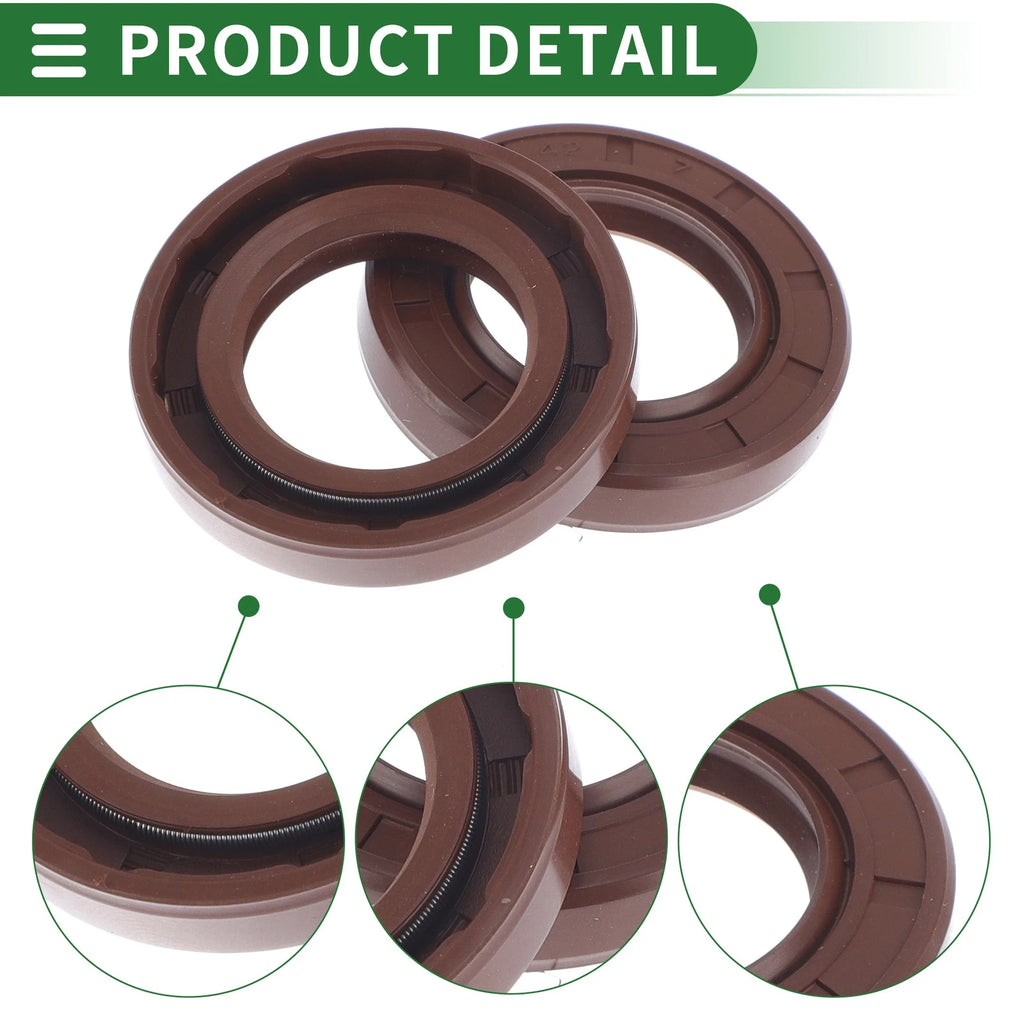 Set of 5 Oil Seal Ring 25x42x7mm FKM Rubber for Rotary Shaft