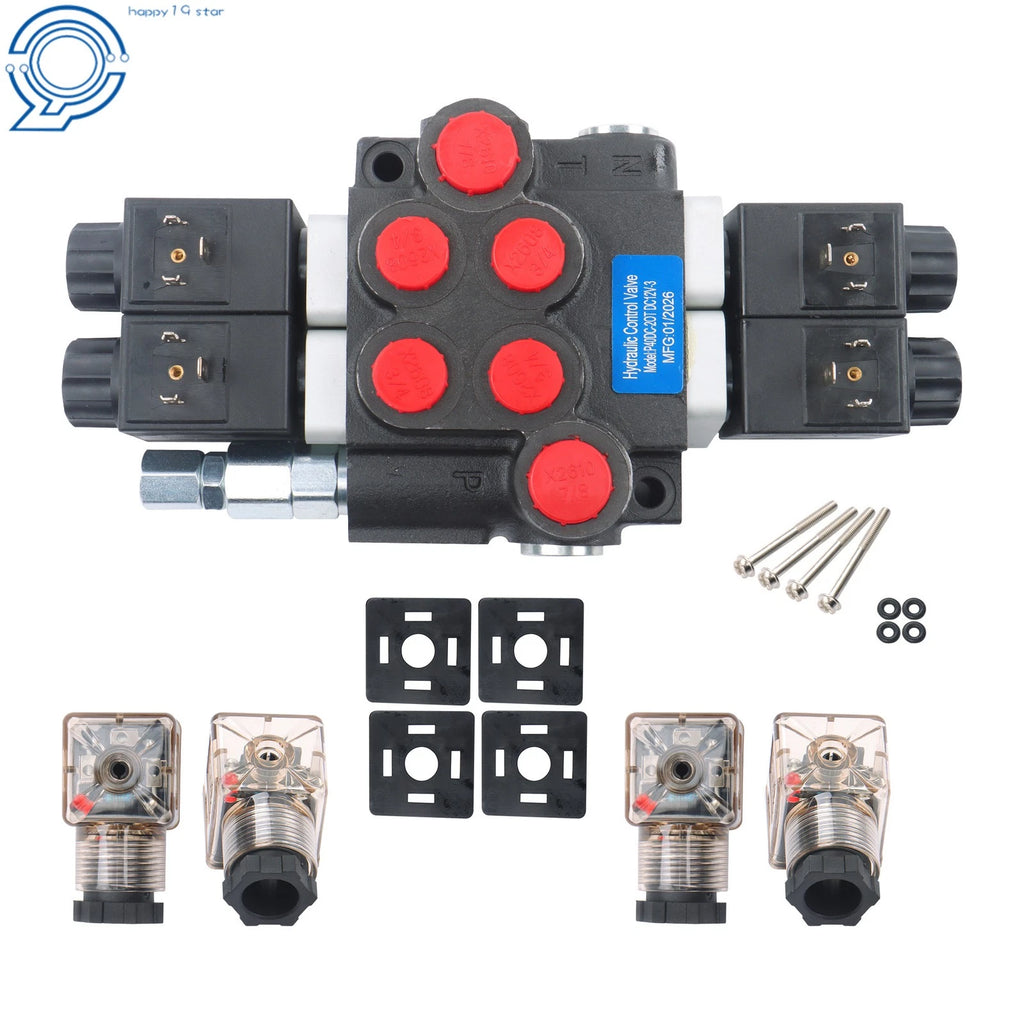 2X 3600PSI 12V DC Hydraulic Solenoid Valve for Double Acting Systems