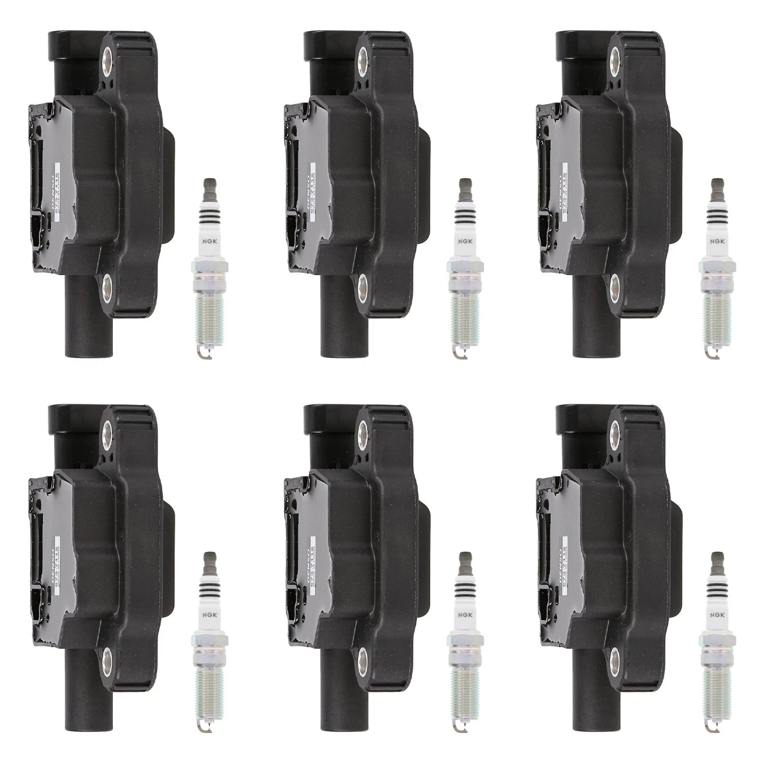 Set of 6 Ignition Coils & NGK Ruthenium Spark Plugs for Sierra Silverado 1500 (2014–2023)