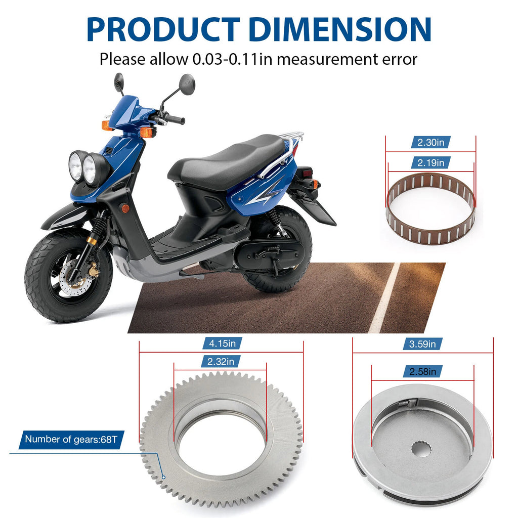 Starter Clutch Assembly & Wheel Gear for Yamaha Zuma 50 (2002–2005, 2008–2011)