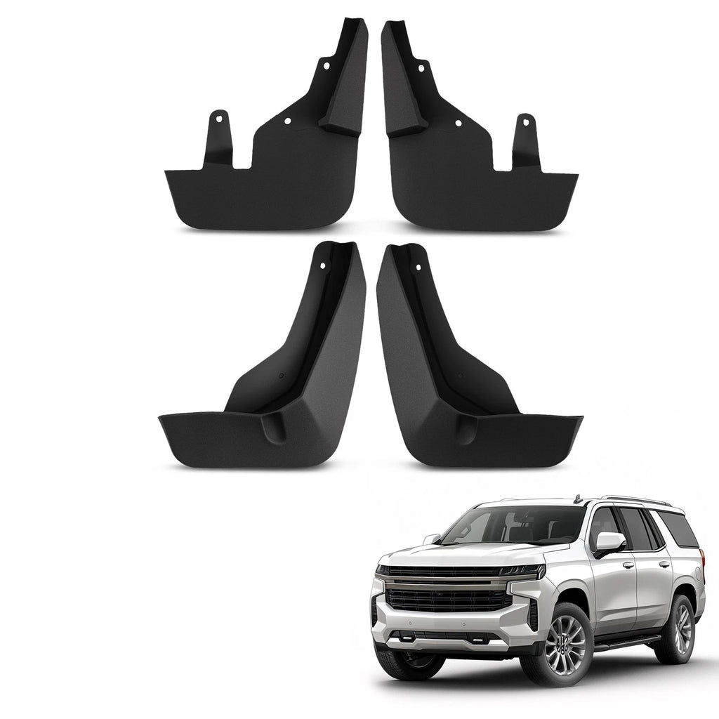 Set of 4 Black Mud Flaps Guards for Chevrolet Tahoe Suburban (2021–2025)