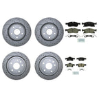 Front and Rear Brake Kit with Drilled Disc Rotors & Bosch Ceramic Pads for Dodge Jeep