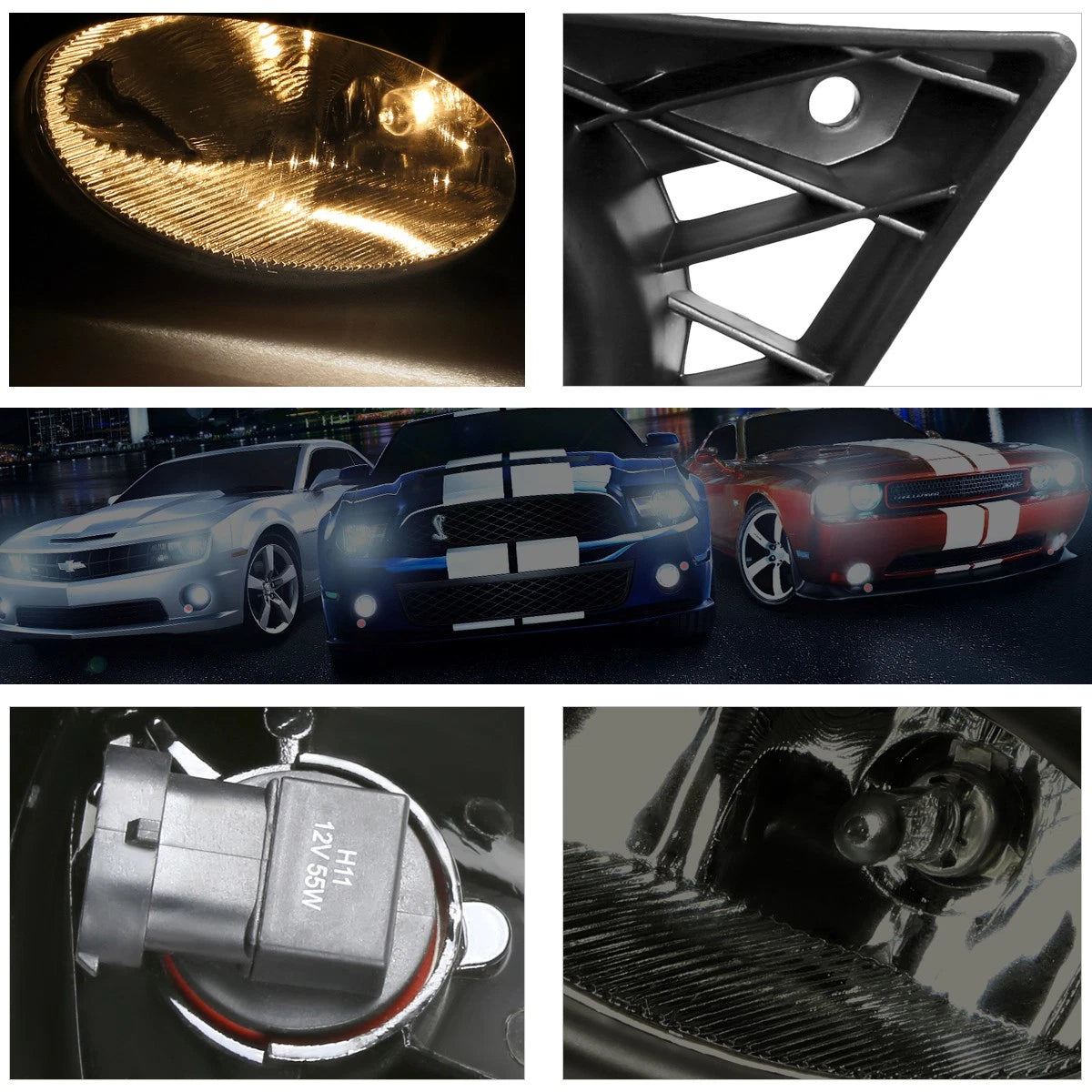 Fog Lights for Honda Civic 4Dr (2009–2011) OE Style Smoke Lens + Switch