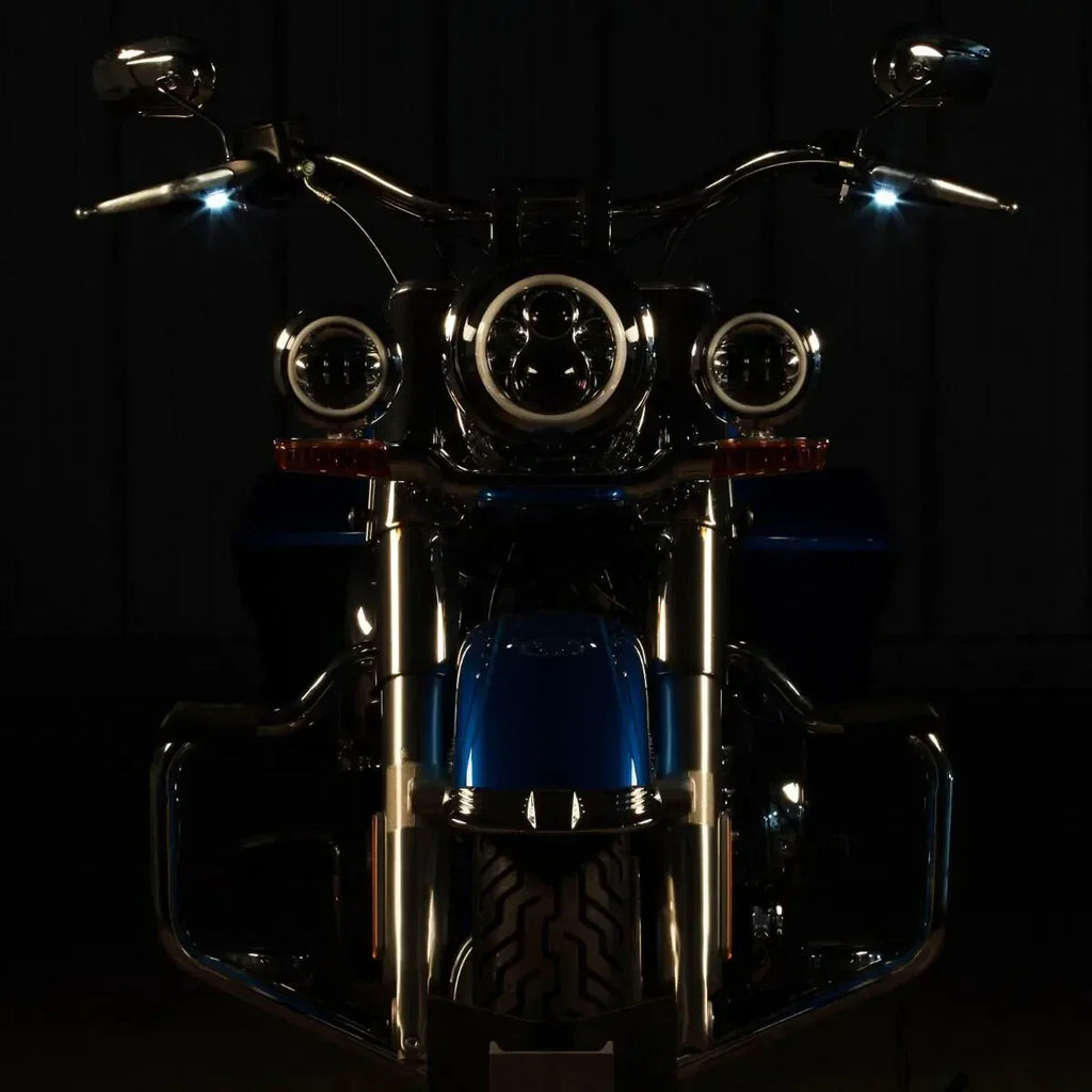 CNC Cut LED Mini Turn Signal Lights for Harley Dyna