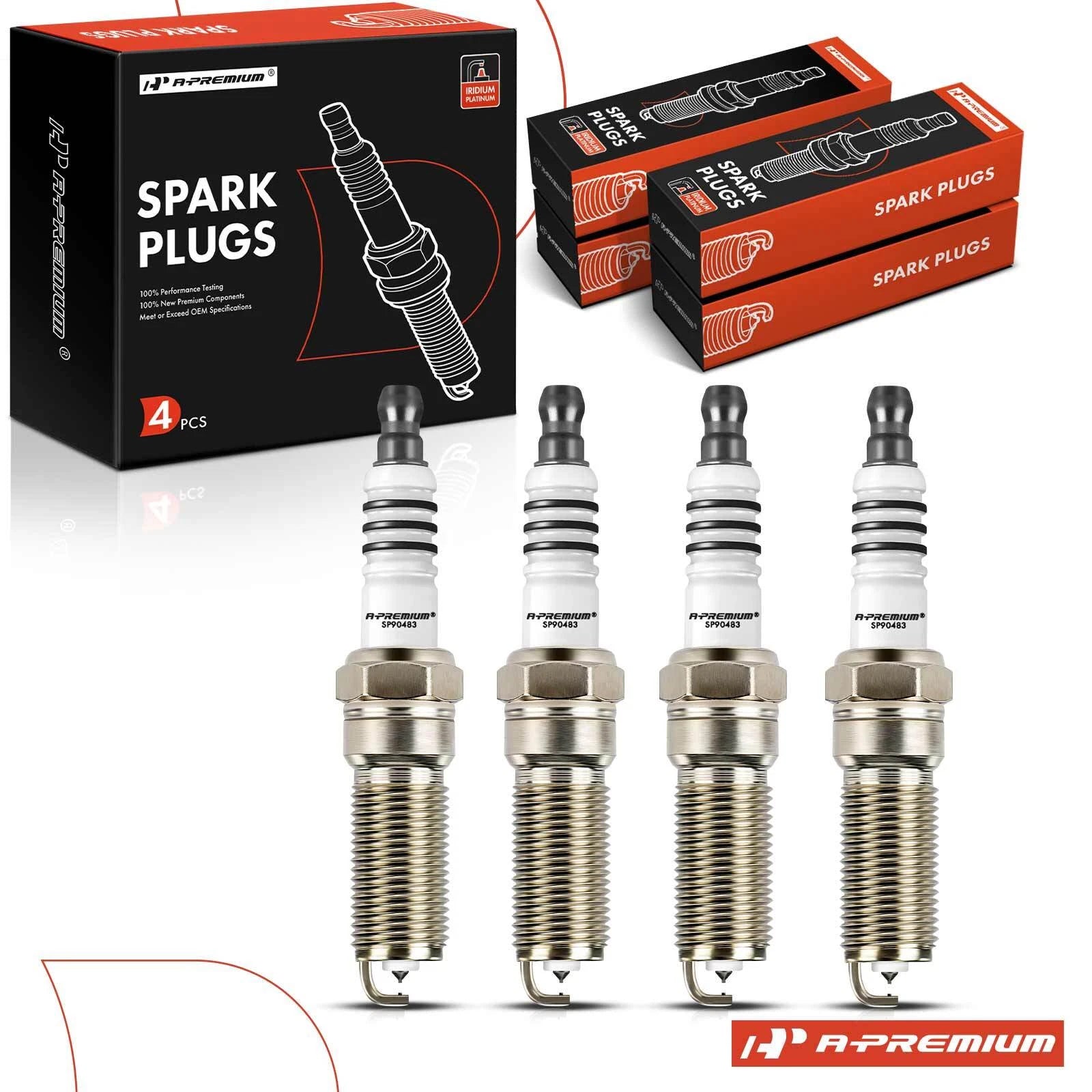 Set of 4 Iridium Platinum Spark Plugs for Ford Focus (2012–2018)