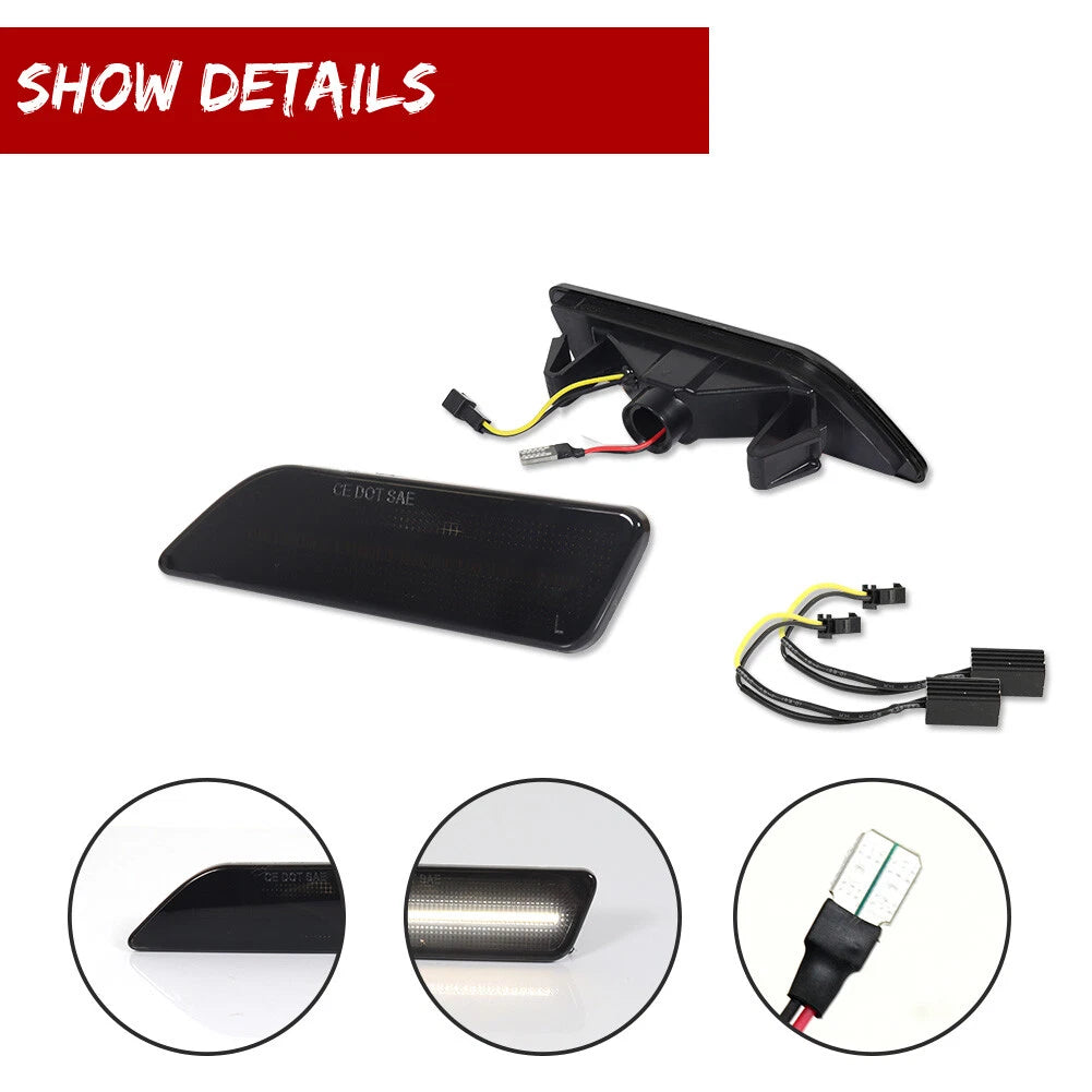 Smoke White LED Bumper Side Marker Lights for Mercedes Benz CLS-Class (2006–2011)
