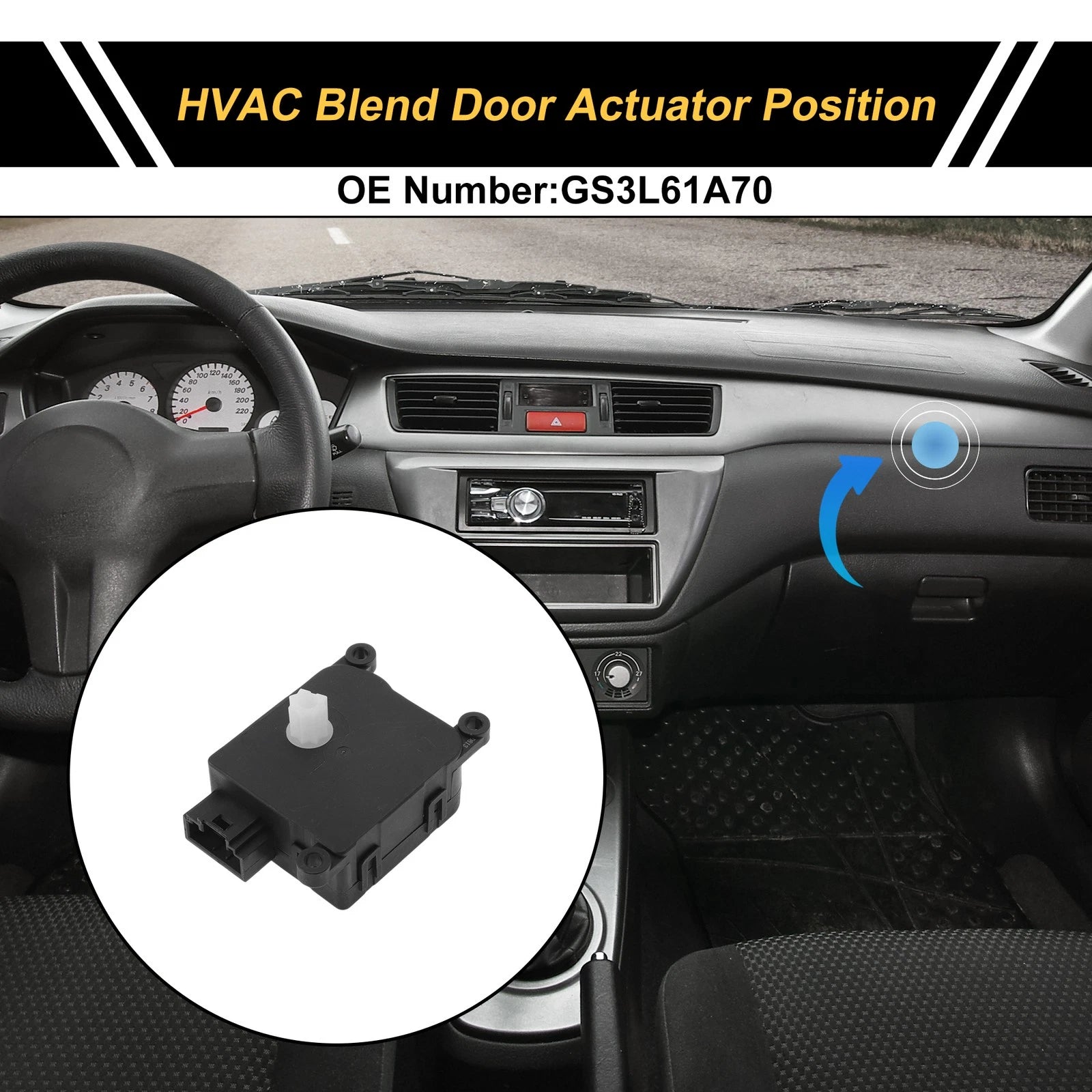 HVAC Heater Blend Door Actuator for Mazda 6 (2009–2013) No.GS3L61A70