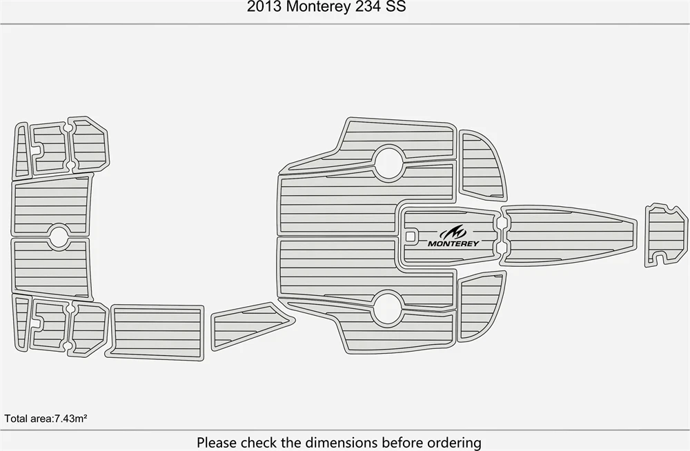 EVA Pad for Monterey 234 SS (2013) - Teak Deck Flooring Mat