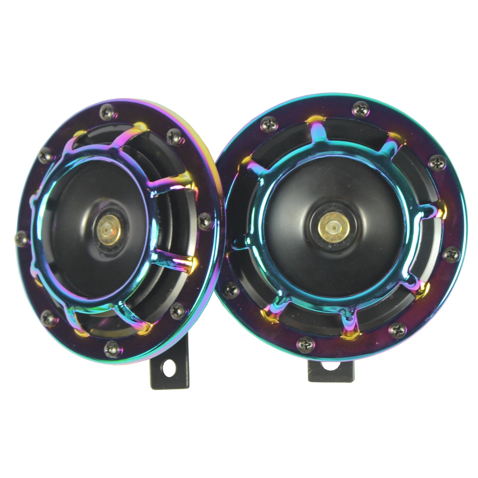 2X Neo Chrome Super Loud Electric Car Horn for Universal Vehicles (12V)