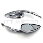 Pair Chrome Teardrop Racing Mirrors for Harley Street Bob Fat Bob (1982–2018)