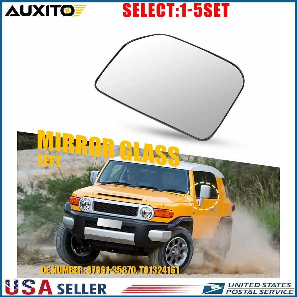 Left Heated Mirror Glass with Backing Plate for Toyota FJ Cruiser (2007–2014)