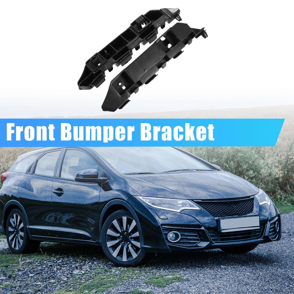 Pair of Front Bumper Bracket 71193-TR0-A01 for Honda Civic (2012) Plastic Black