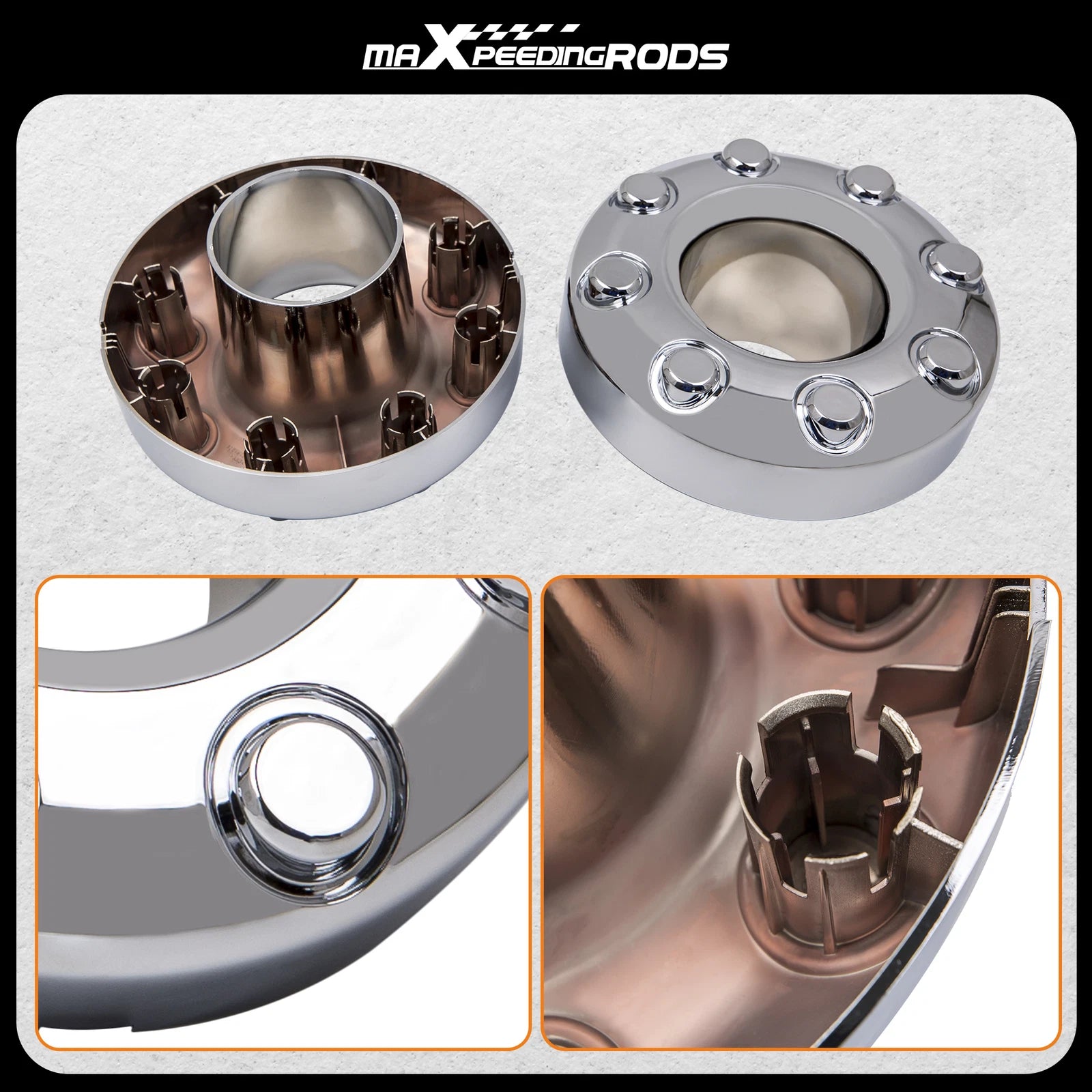2X Wheel Center Hub Caps for Ford F-350 DRW 4x4 (2005–2018)
