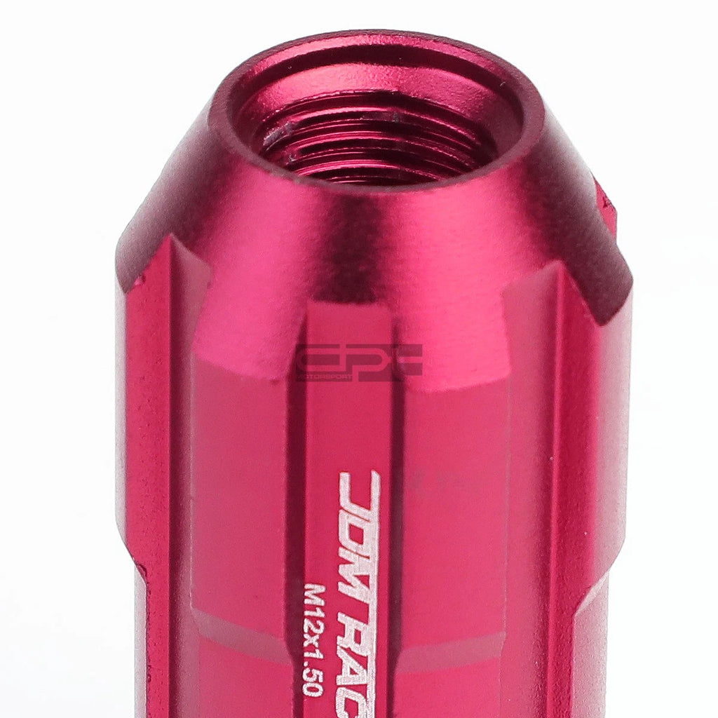 20x Open End M12x1.5 50mm Tall Pink Aluminum Lug Nuts + Adapter