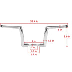 10" Chrome Rise Ape Hanger Handlebar for Harley (Fits DNA Monster Fat Bars)