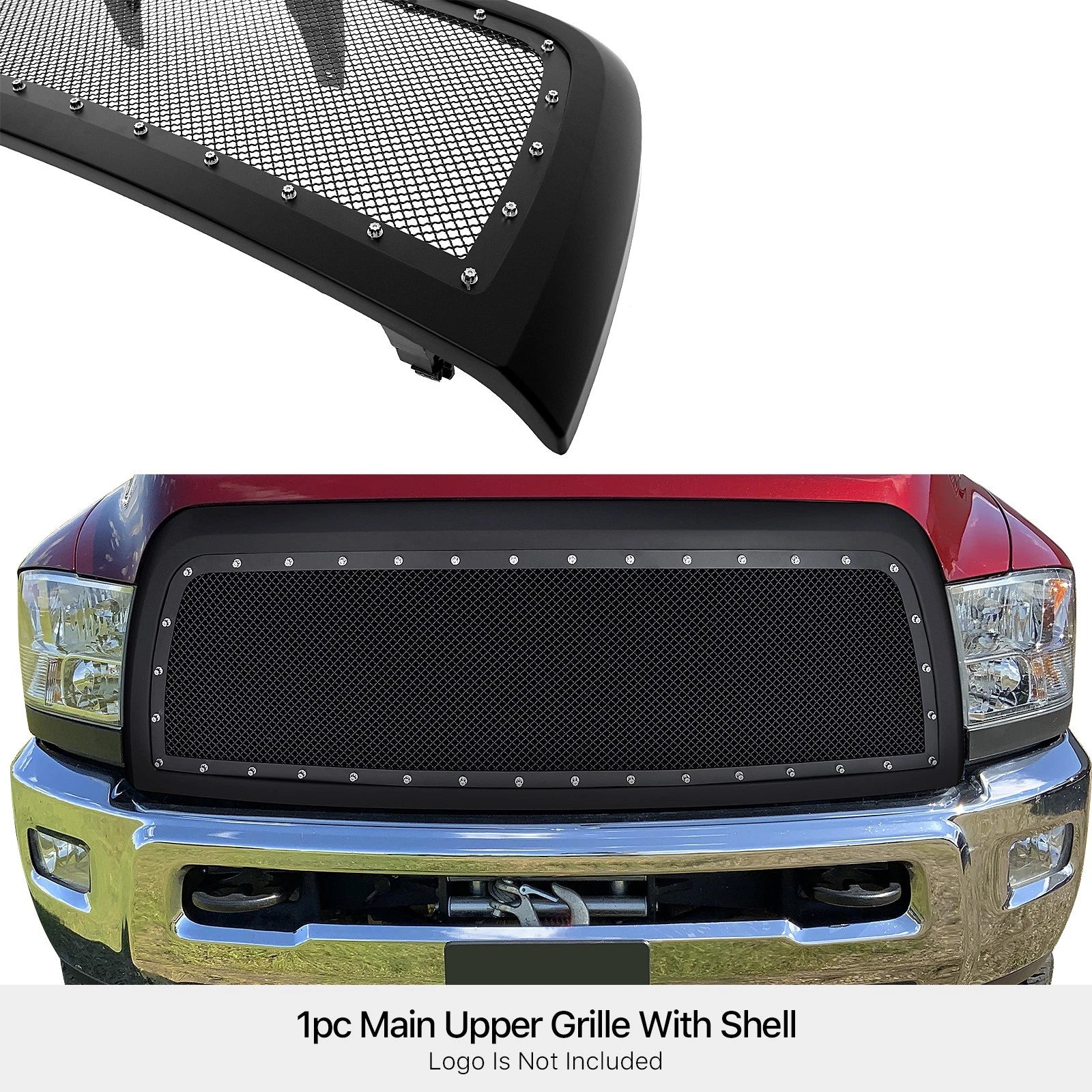 Upper Black Rivet Mesh Grille for Ram 2500/3500 (2010-2013)