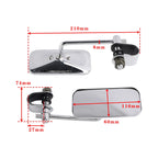 Chrome Rectangular Clamp-On Motorcycle Mirrors for Old School Style