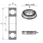 6209NR2RS Deep Groove Ball Bearings for Scooter Skateboard (45x85x19mm)