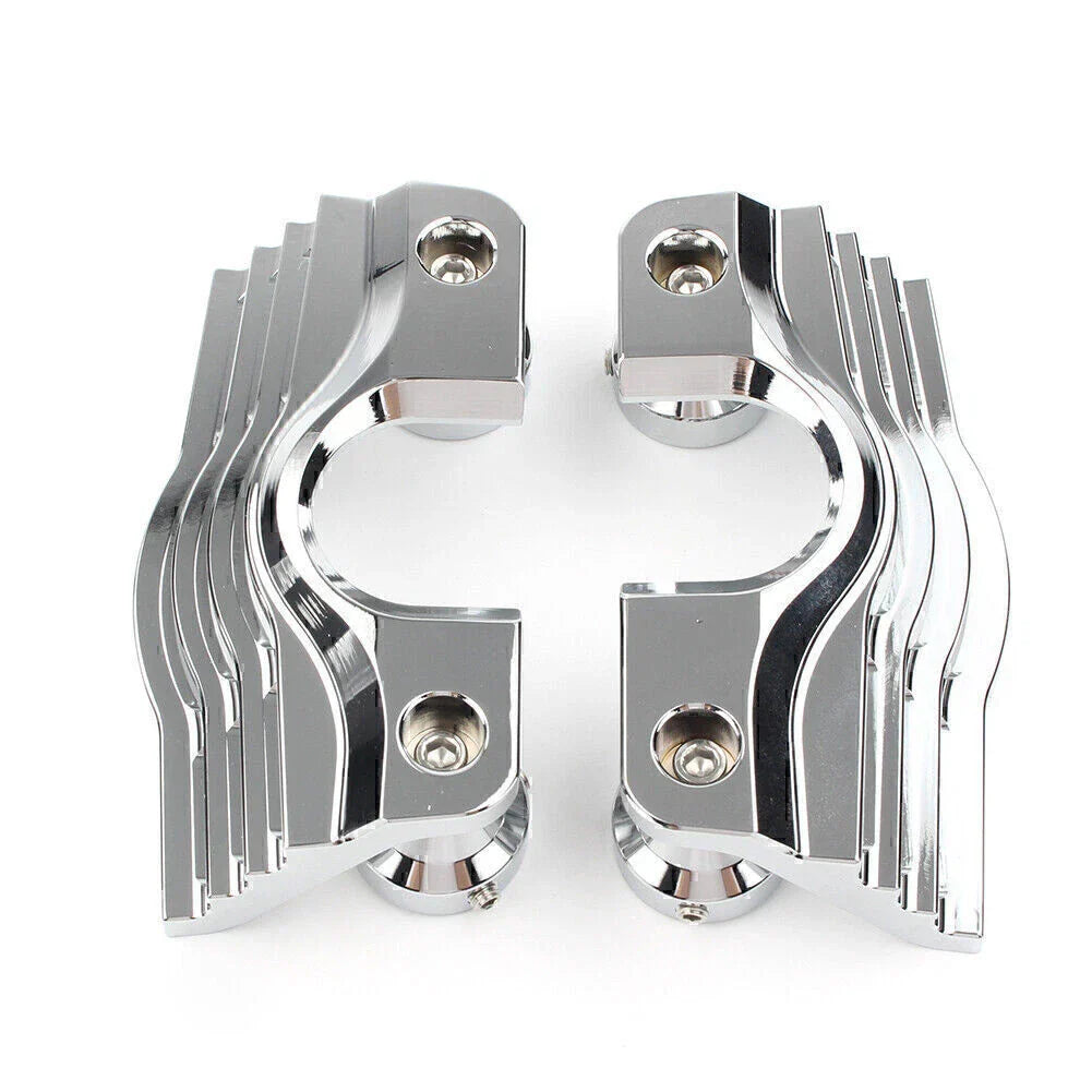 Chrome Finned Slotted Head Bolt Spark Plug Covers for Harley Touring