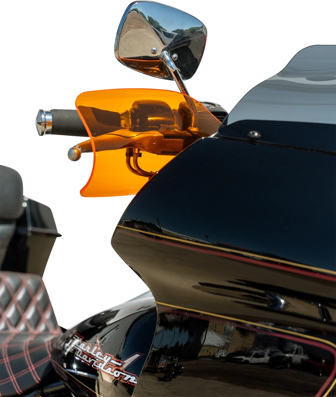 Klock Werks Flare Handguards for Harley-Davidson (Cable Clutch, Orange Ice)