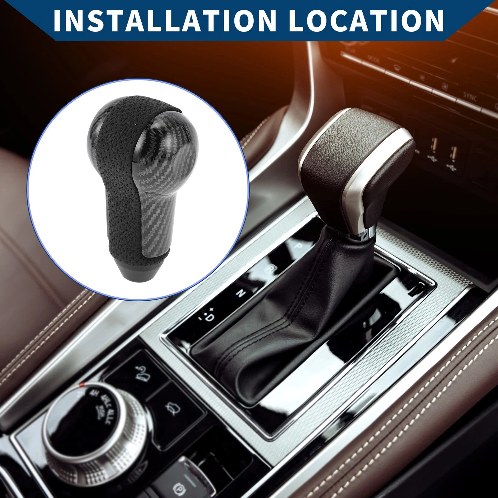 Automatic Gear Shifter Knob for Nissan X-Trail (2007–2013) Faux Leather Black