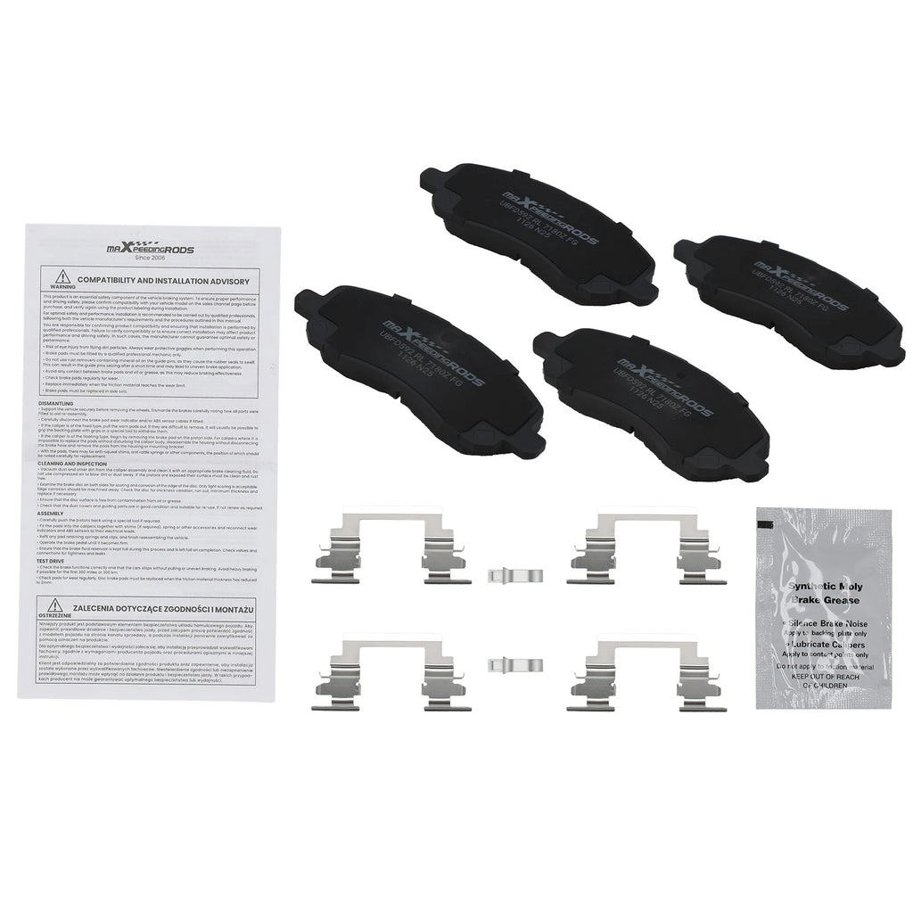 Front Ceramic Brake Pads Kit for Chrysler Sebring (2001–2005, 2007–2010) D866