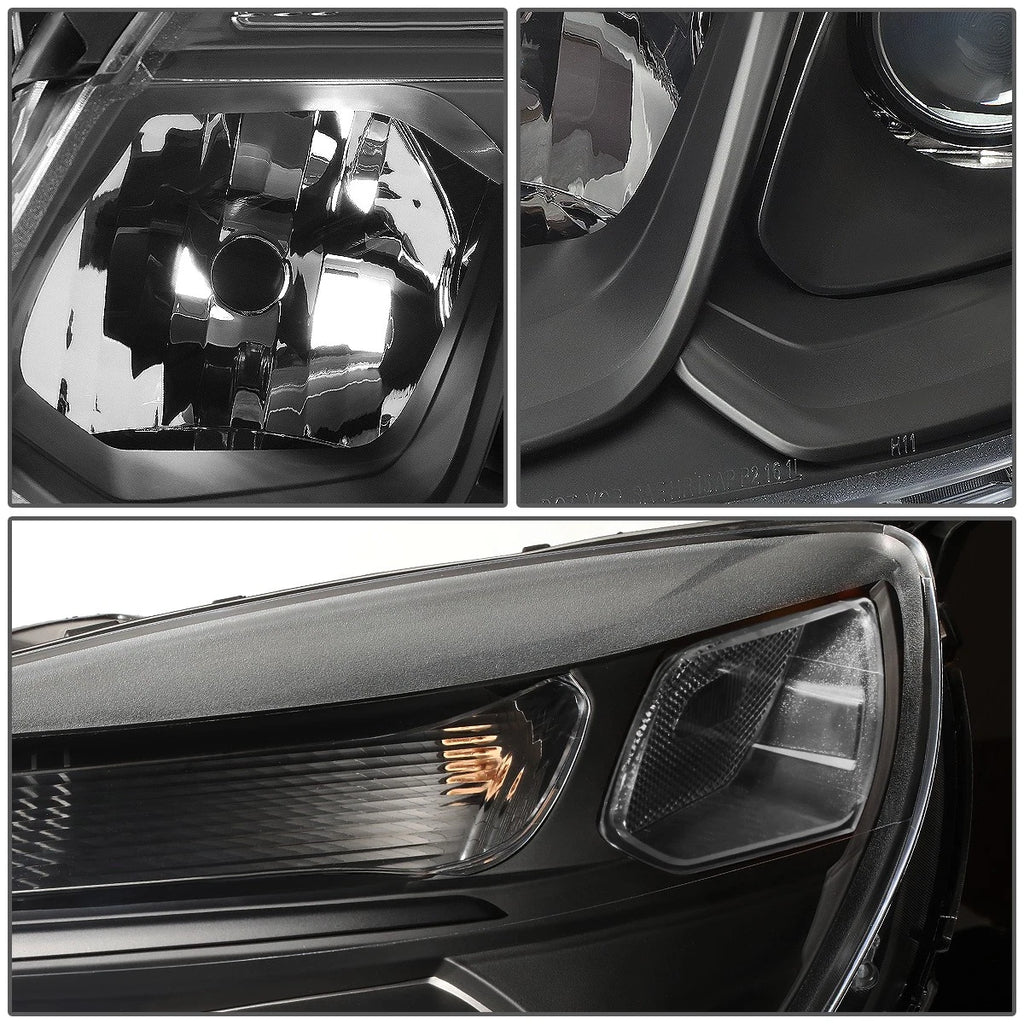 Projector Headlights for Chevy Equinox (2016–2017) Black Clear w/Turn Signal
