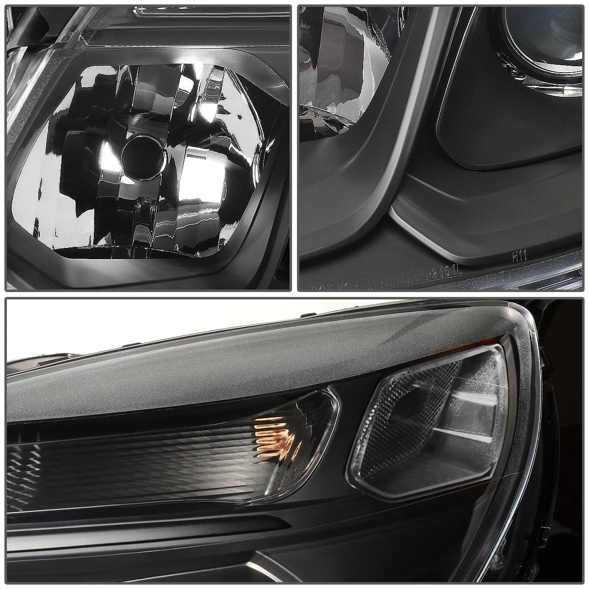 Projector Headlights for Chevy Equinox (2016–2017) Black Clear w/Turn Signal