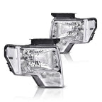 Clear Lens Chrome Housing Headlights for Ford F150 (2009–2014)