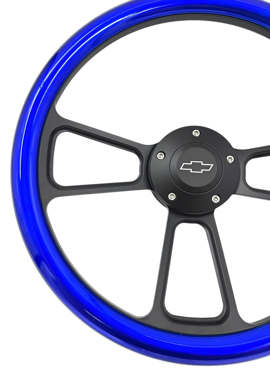 14 Inch 5 Hole Steering Wheel Replacement for Chevy Bowtie Blue Metallic (2006–2013)