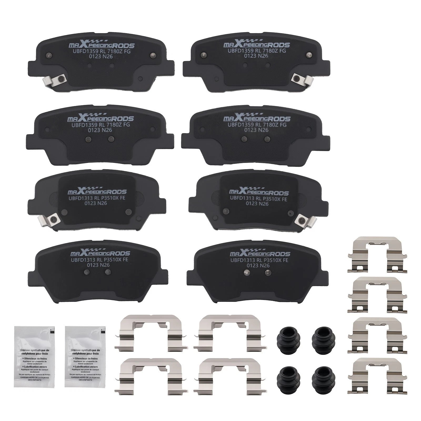 8pcs Brake Pads Set for Hyundai Santa Fe (2010–2012) D1432
