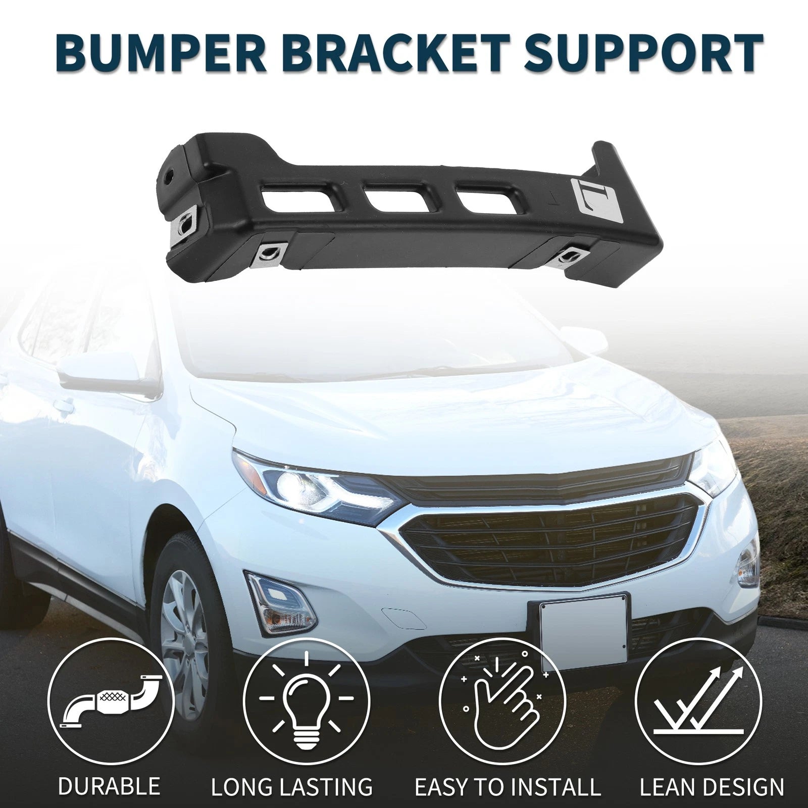 1pc Left Front Bumper Retainer Bracket No. 23227561 for Chevrolet Equinox (2018–2022)