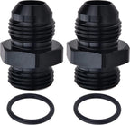 AN8 Black Aluminum Male to AN8 ORB Compression Fitting Adapter for Universal
