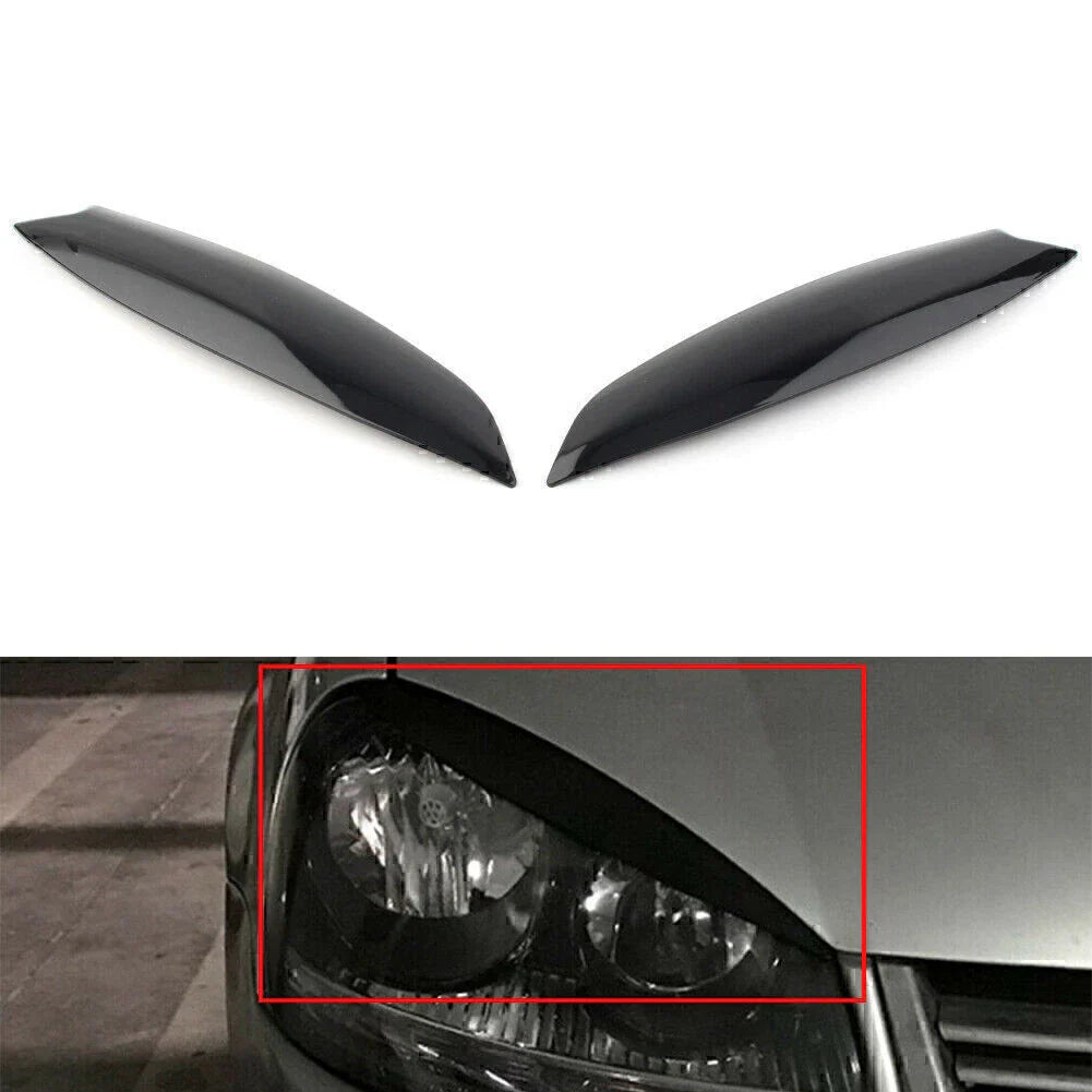 Glossy Black Headlight Eyelid Covers for VW Golf 5 R32 MK5 (2005-2007)