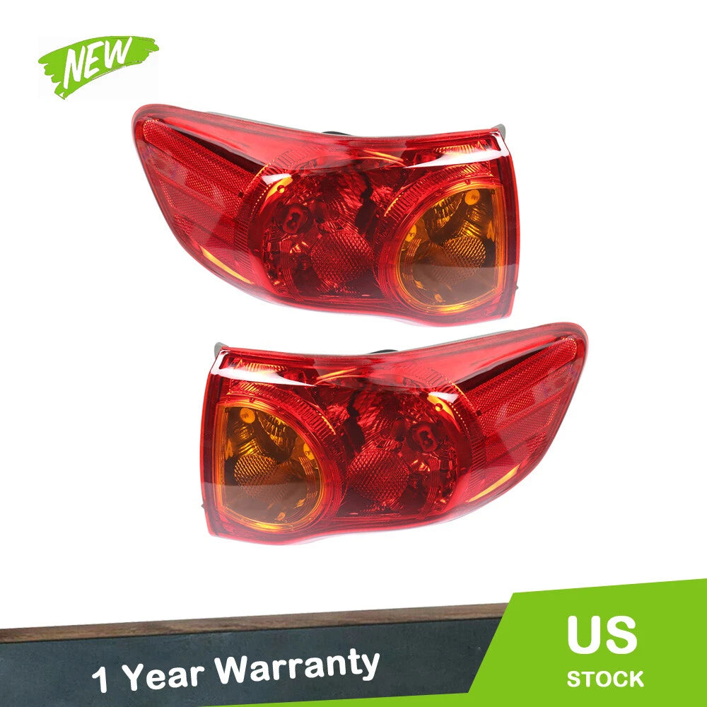 Tail Lights for Toyota Corolla (2009–2010) Halogen Red Outer L+R