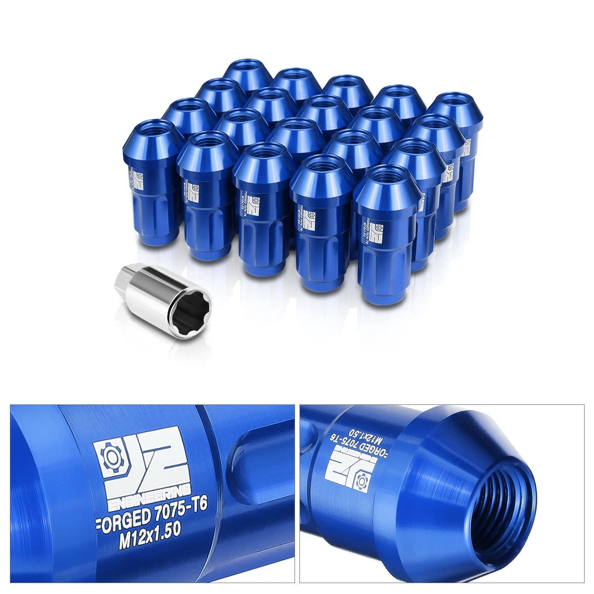 20Pcs M12x1.5 Closed End Bulge Acorn Lug Nuts for Universal Fit (All Years)
