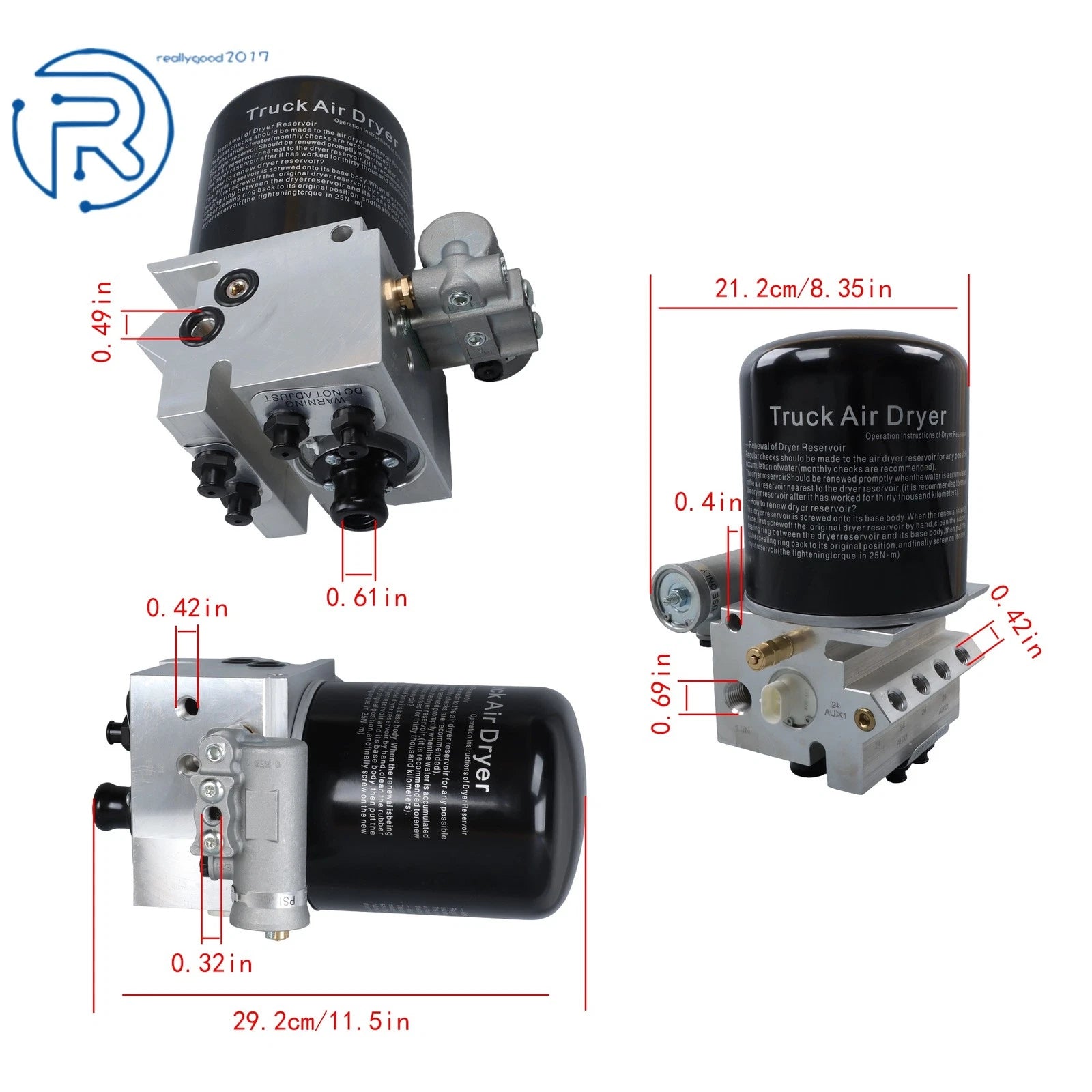 Air Dryer for Freightliner BWK049086 060-K049086 K048167 (12V)