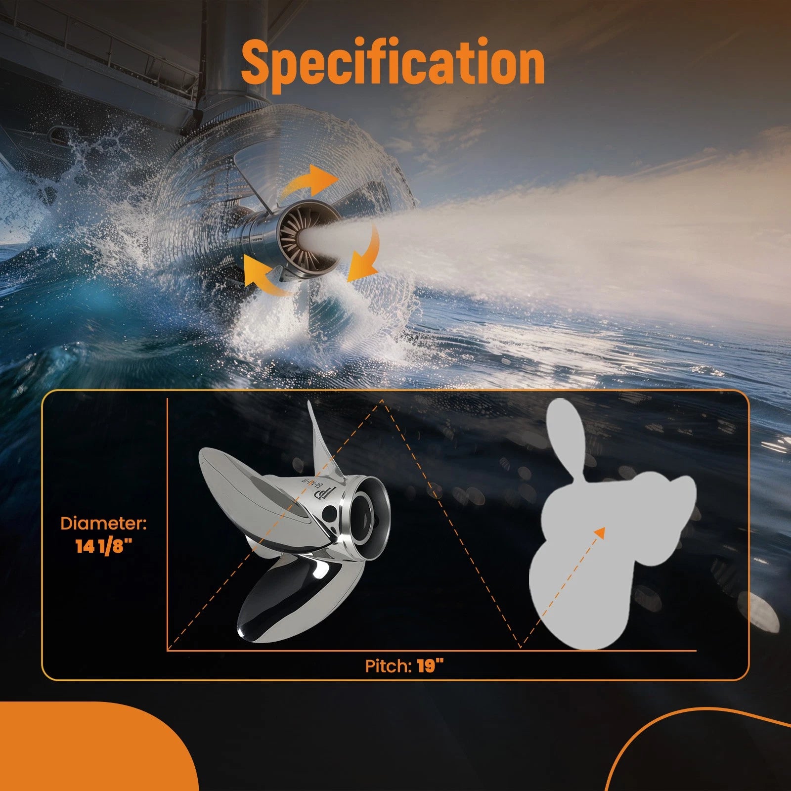14 1/8" x 19" Propeller for Rubex HR4 Series (RH)