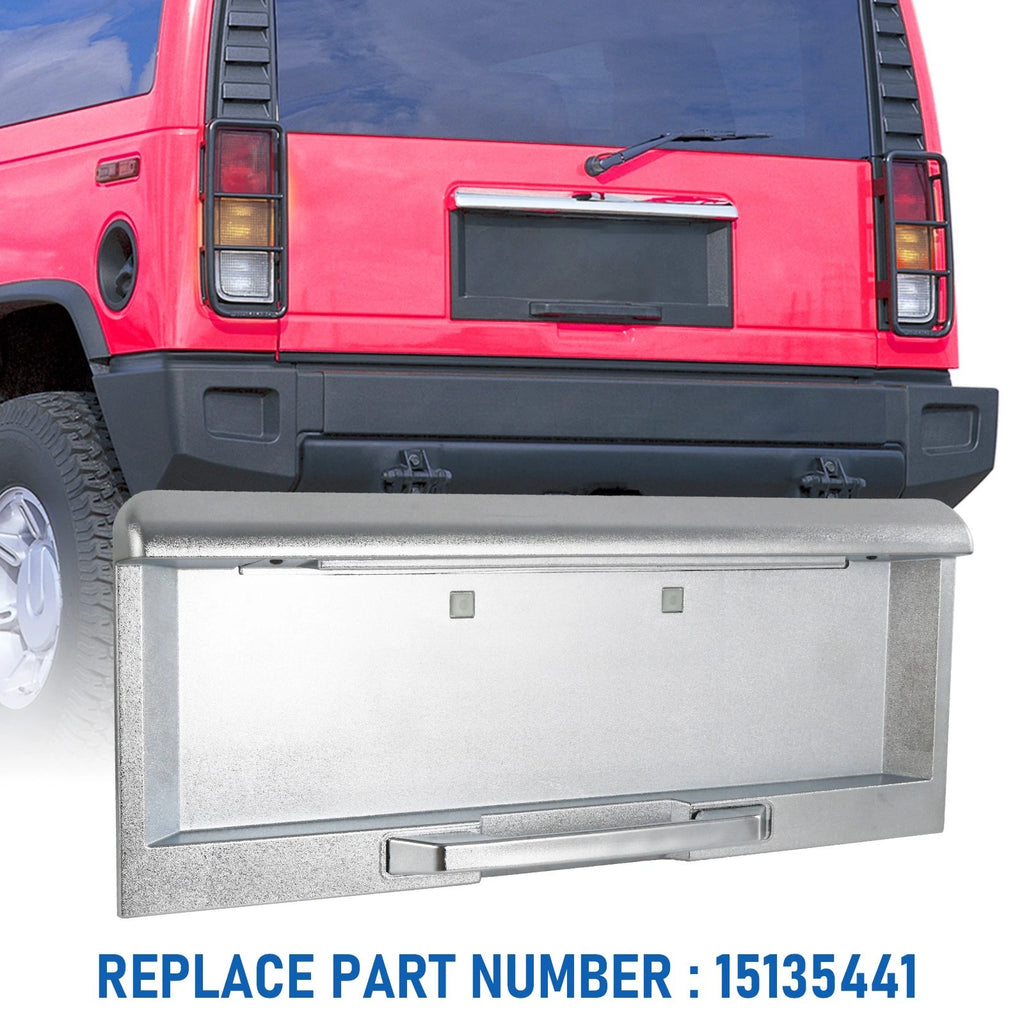 Chrome Rear Tailgate License Plate Pocket Panel for Hummer H2 (2003-2005)
