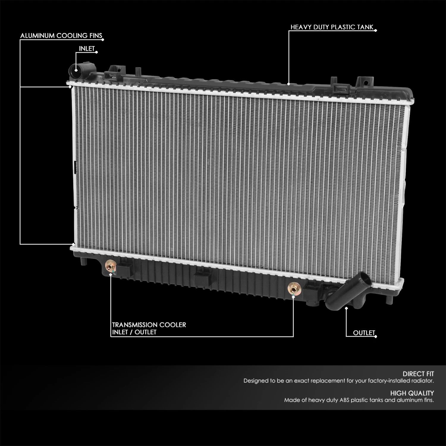 Aluminum Core Engine Cooling Radiator for Pontiac G8 3.6L (2008–2009) DPI 13043
