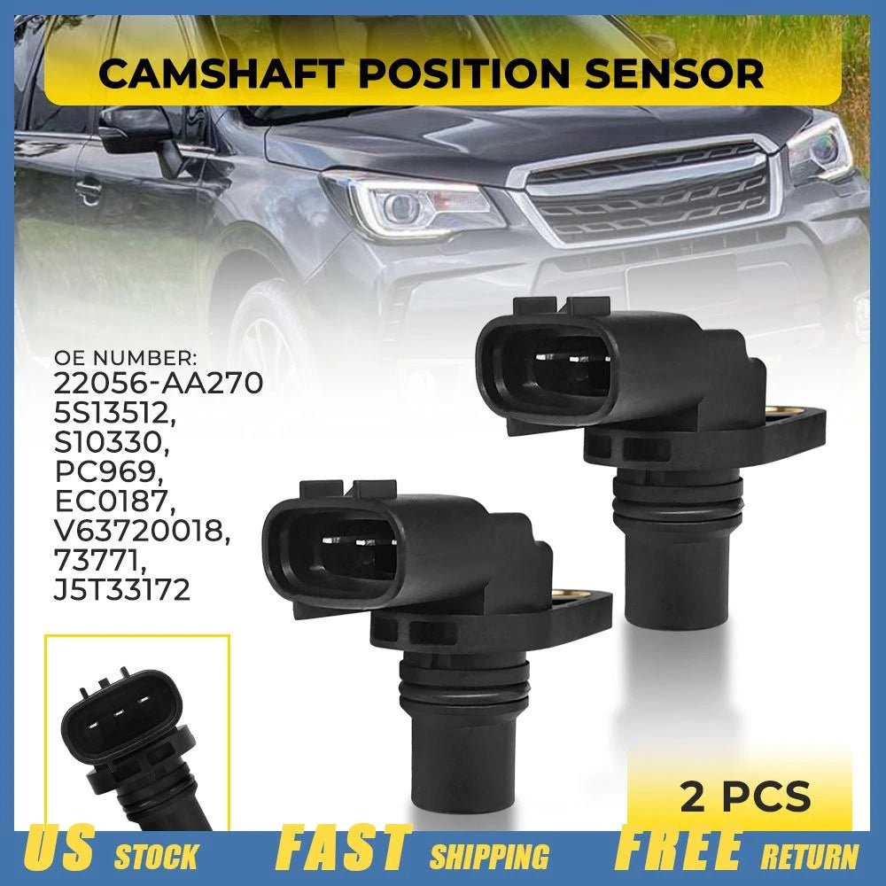 Set of 2 Intake Camshaft Position Sensors for Subaru (22056AA270, V63720018, PC969)