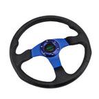 6 Bolt Blue Aluminum 14" Racing Steering Wheel for Universal Fit