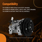 AC Compressor w/Clutch for Kubota M7040 M8540 M9540 (2007–2018) 3C581-50060 12V