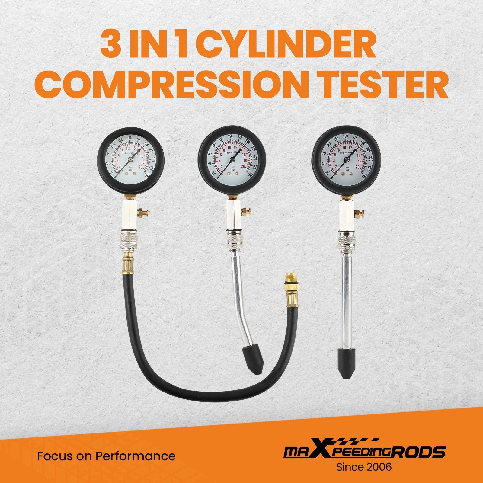 Compression Tester Kit for Spark Plug Measurement