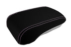 Console Lid Armrest Cover for Mitsubishi Lancer (2008–2016) Carbon Fiber Pink Stitch