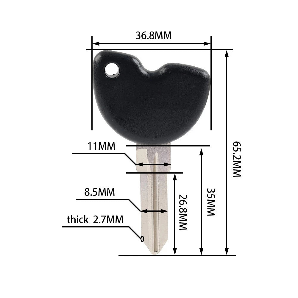Uncut Blade Blank Key for Vespa Piaggio Fly 125 200 250 300 GTV LXV150 (3VTE)