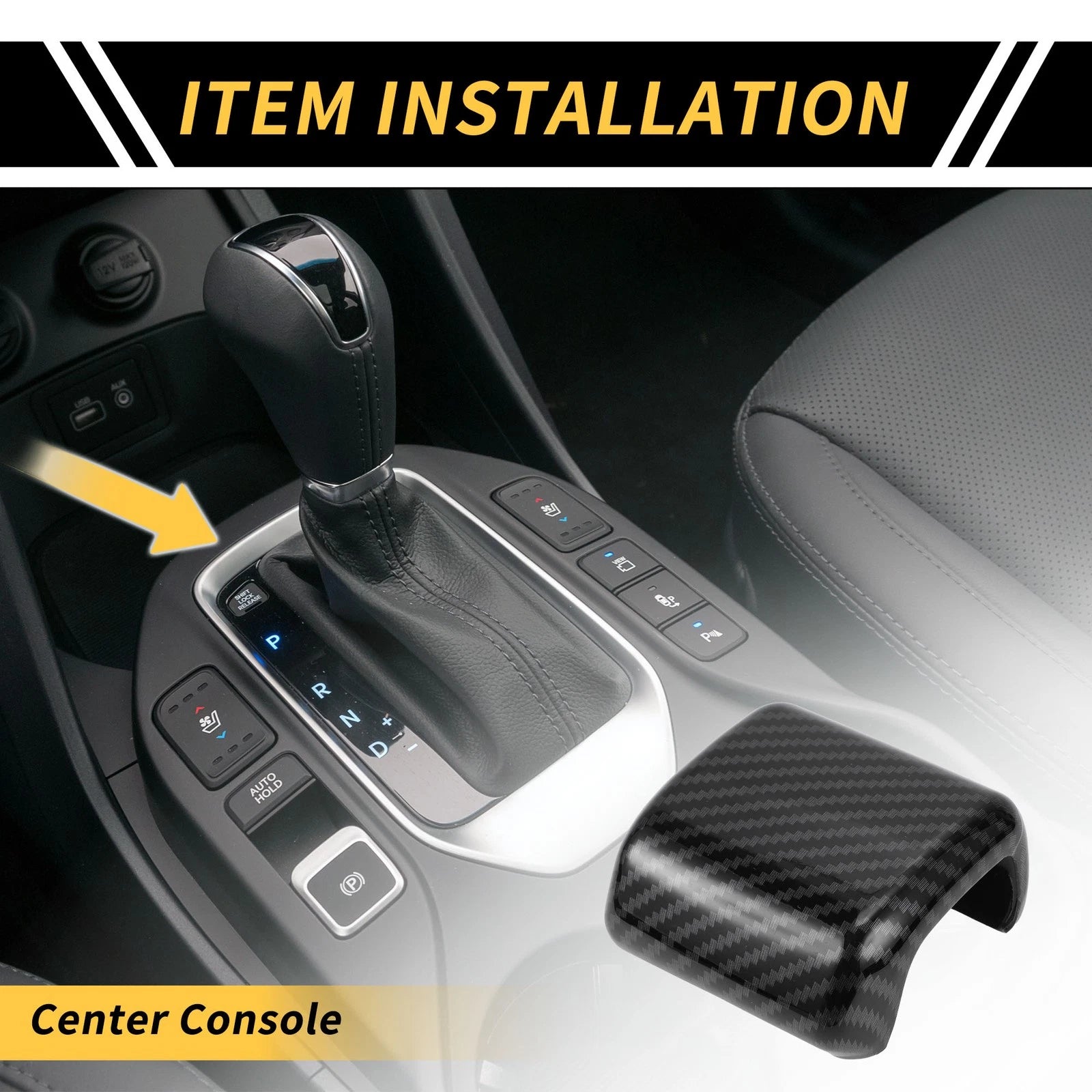 Carbon Fiber Gear Shift Knob Cover Trim for Toyota Tundra (2022–2024)