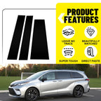 Gloss Black Pillar Posts Door Window Trim for Toyota Sienna (2021–2024)